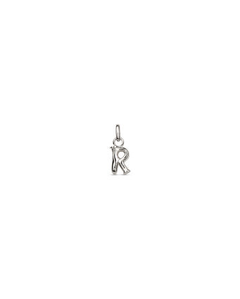 Sterling silver-plated charm with small letter R